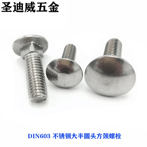 DIN603 不锈钢大半圆头方颈螺栓产品展示